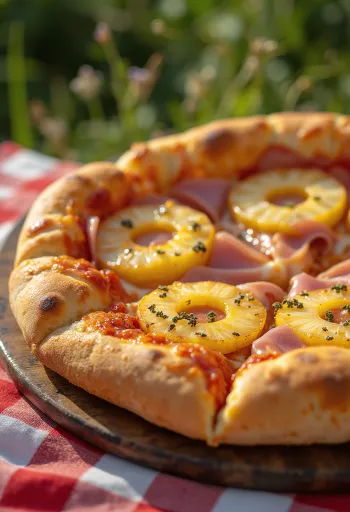 Klassieke Hawaii pizza met ananas en ham