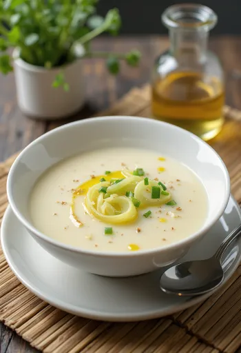 Romige preisoep geserveerd