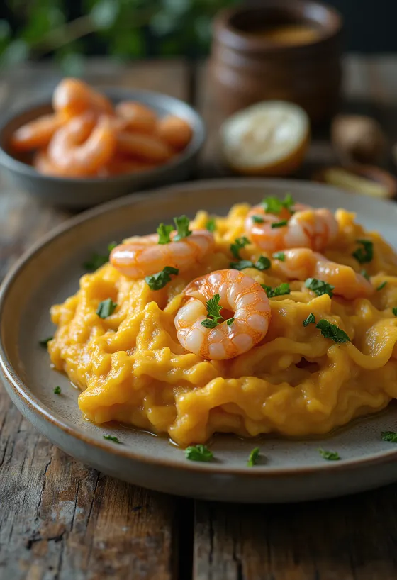 Vatapá met gedroogde garnalen en kokosmelk in rijke saus
