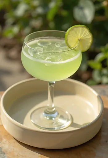 Daiquiri cocktail gegarneerd met een schijfje limoen