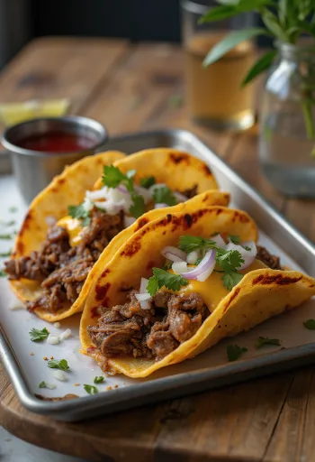 Lamb Birria Tacos, Mexicaans gekruid lamsvlees in tortilla