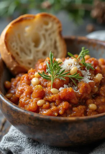 Pesto rosso geserveerd