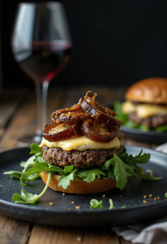 Burger in Franse stijl geserveerd