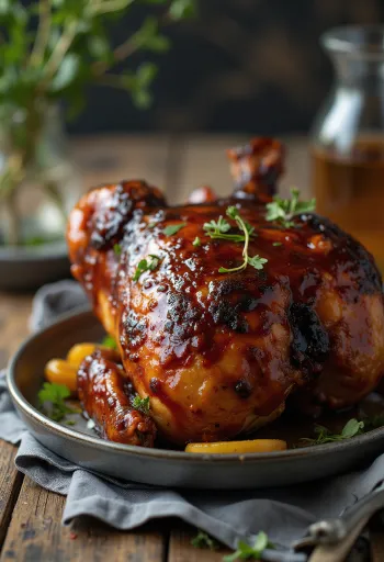 Gerookte BBQ kip met bourbonsaus