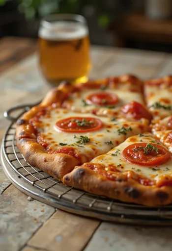 New York Style Pizza met dun deeg en grote punten