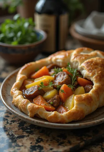 Baeckeoffe geserveerd met vers brood