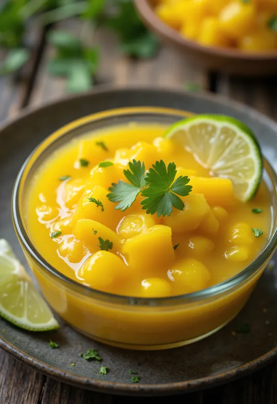 Zoetzure mango-limoensaus