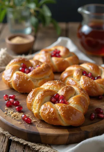 Pretzel met granaatappel en suiker