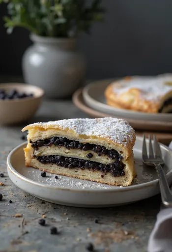 Maanzaadtaart met goudbruin deeg en maanzaadvulling