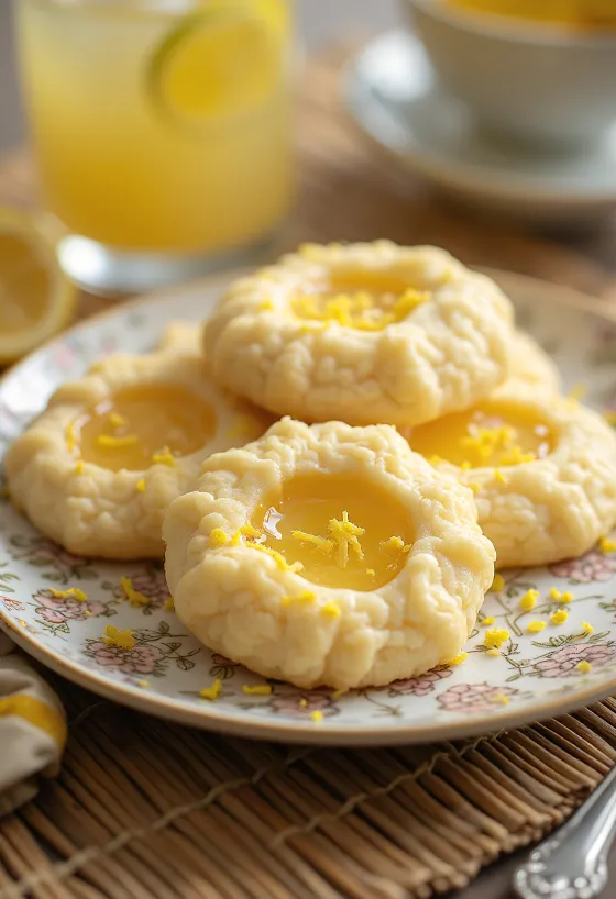 Linzer koekjes met honing en citroen geserveerd