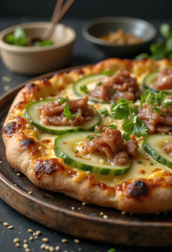 Peking Eend Pizza met hoisinsaus