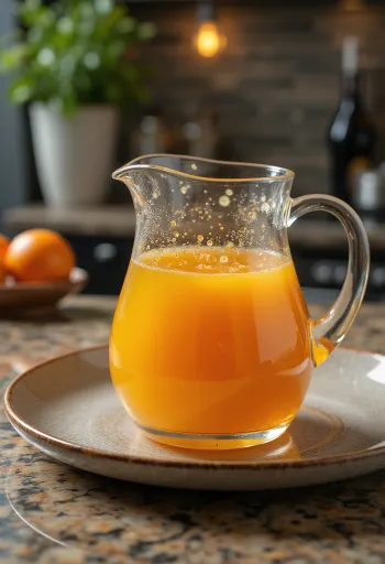 Rozemarijn-sinaasappelsaus geserveerd