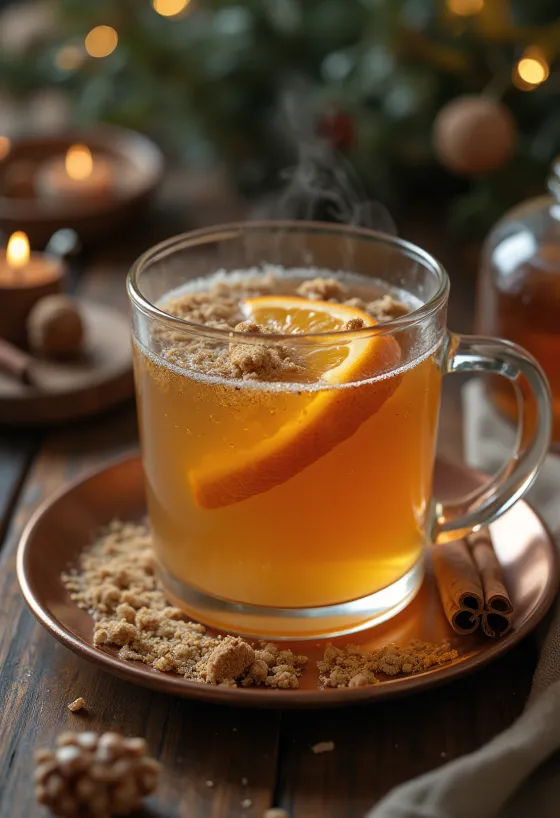 Nootmuskaatcider in een mok