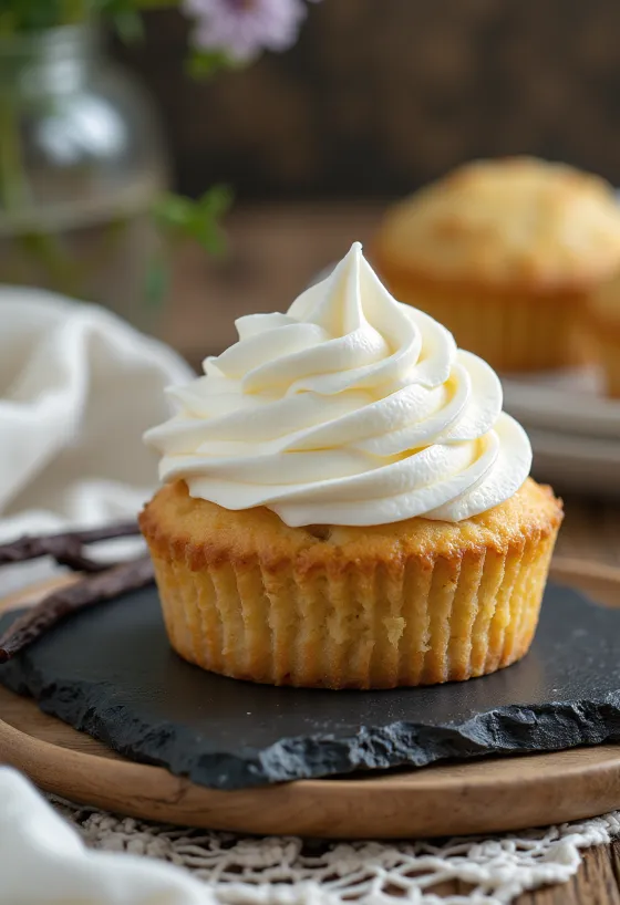 Vers gebakken suikervrije vanille cupcake