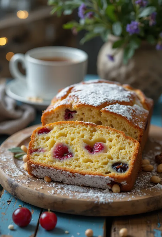 Vruchtencake met gedroogd fruit en noten