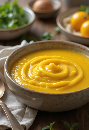 Curry-fruitsaus geserveerd