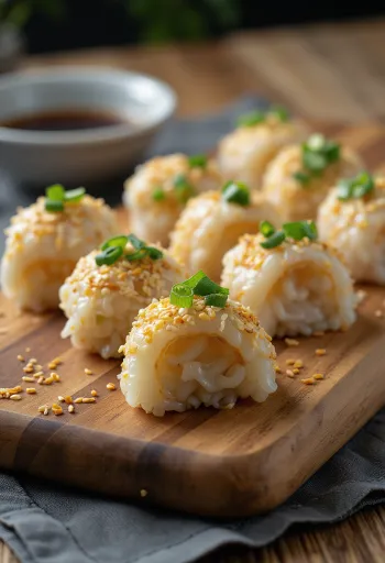 Myeongtae Soondae, Koreaans koolvisgerecht, met rijst en sesamzaad