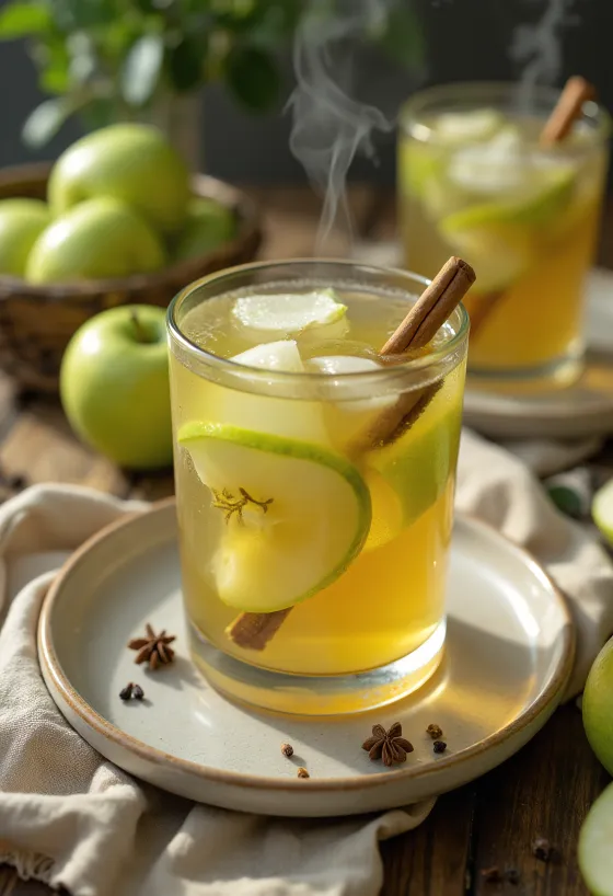 Groene appelcider in een mok
