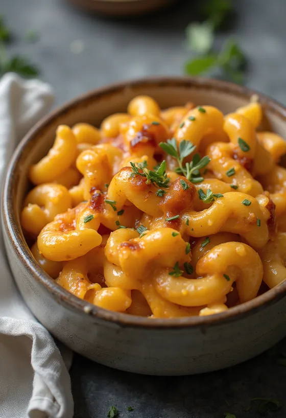 BBQ mac & cheese geserveerd