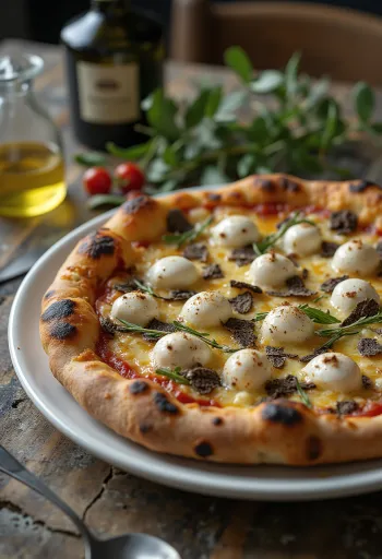 Pizza al Tartufo met truffel en Italiaanse kazen