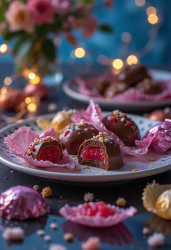 Geleibonbons met pure chocolade