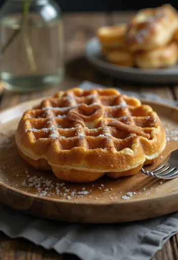 Luikse wafel met parelsuiker geserveerd