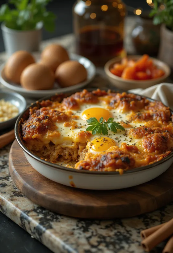 Kruidige Moussaka, vlees- en kaaslagen
