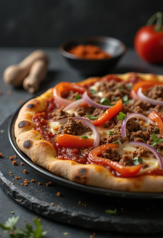 Pizza Algerienne geserveerd