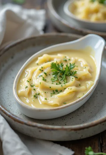 Romige witte wijnsaus met dragon en kip