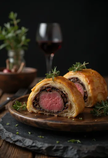 Beef Wellington geserveerd