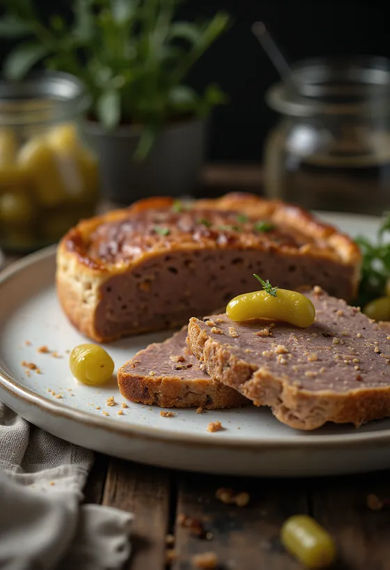 Gâteau de foie geserveerd met geroosterd brood