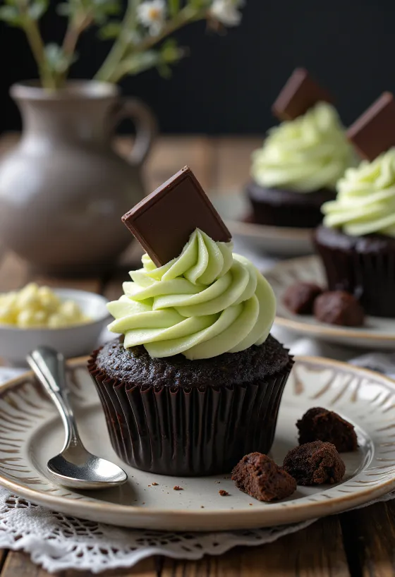 After Eight cupcake geserveerd