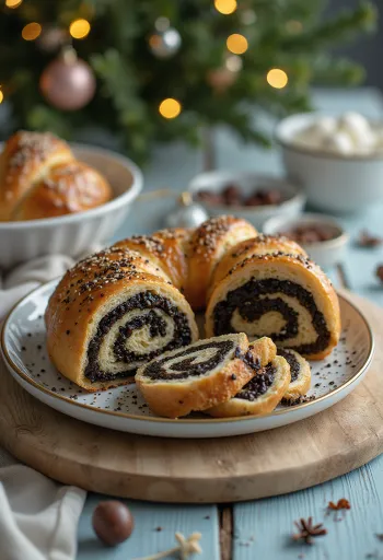 Maanzaadrol met goudbruine korst