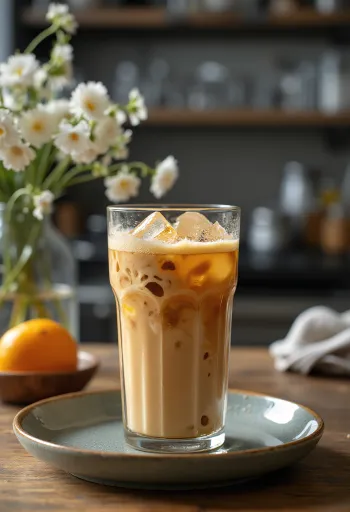 Honing-vlierbloesem frappé met ijs