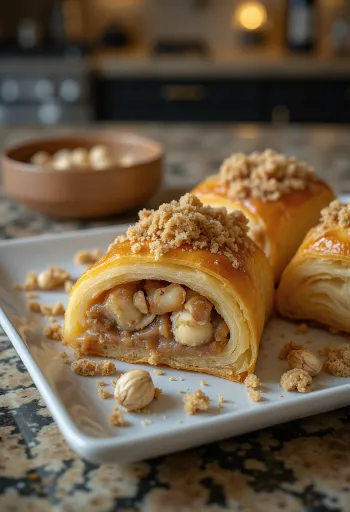 Ferrero Rocher strudel geserveerd