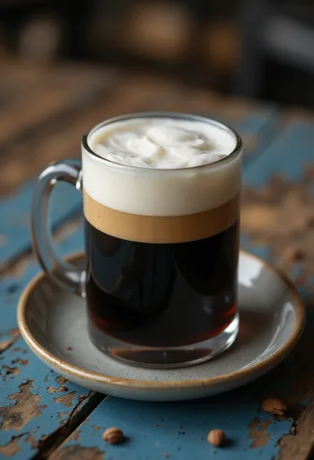 Irish Coffee versierd met slagroom en whiskey