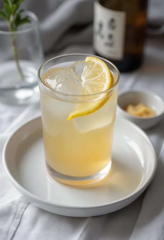 Japanse sake-cider geserveerd in een glas