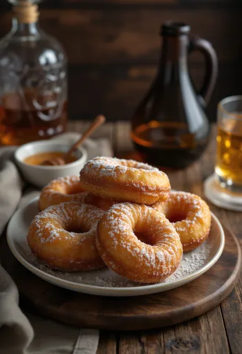Donuts met peperkoeksmaak, feestelijk geserveerd