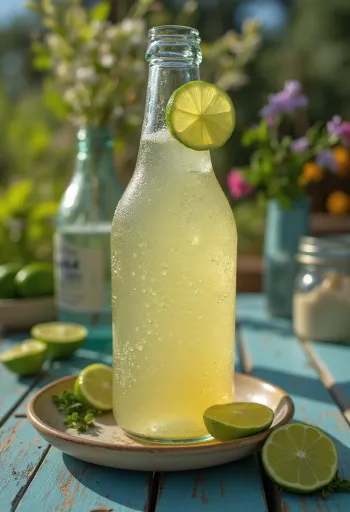 Mexicaanse limoencider in een glas met limoenschijfjes