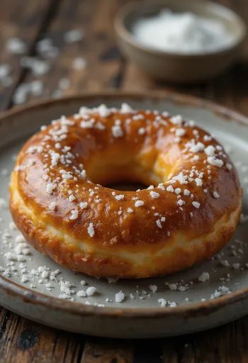 Soft Pretzel Doughnut geserveerd met grof zout
