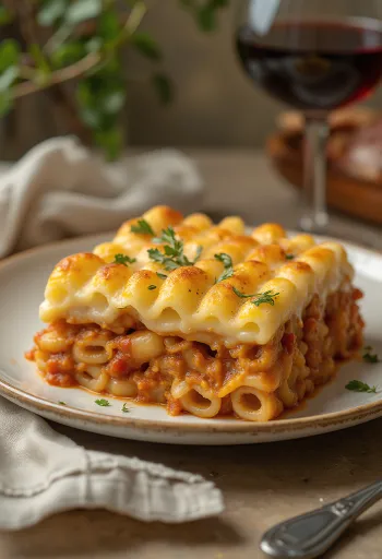 Pastitsio geserveerd