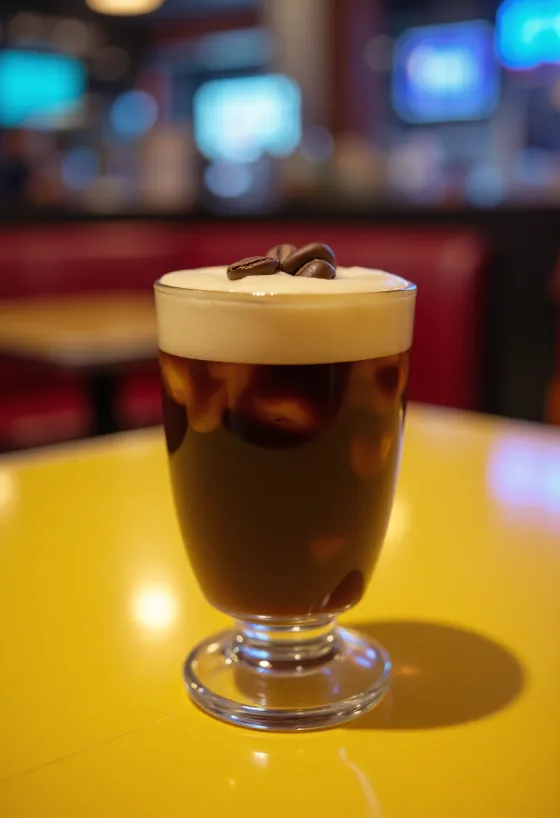 Espresso Martini versierd met koffiebonen