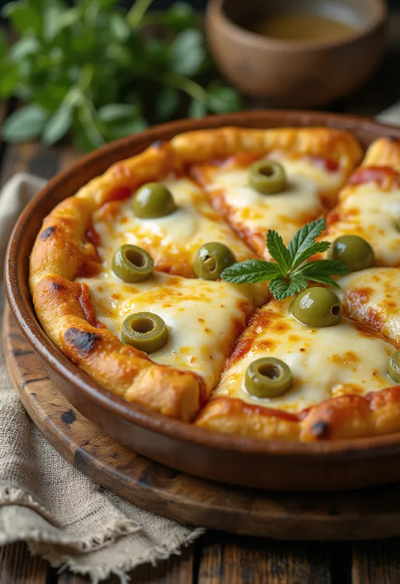 Pizza Argentina met dikke bodem, mozzarella en tomatensaus