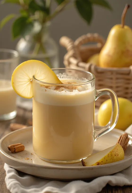 Romige perencider geserveerd in een glas