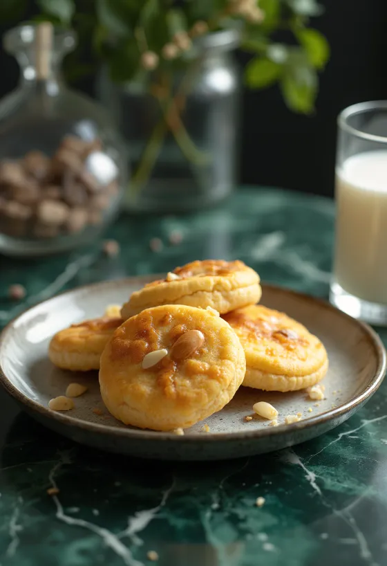 Goudbruine honing-amandelkoekjes