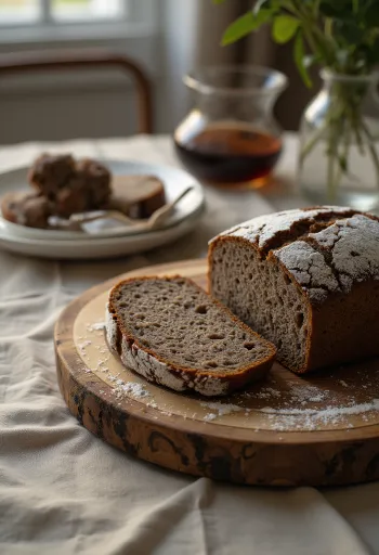 Ruisleipä van een mengsel van rogge- en tarwebloem, vers gebakken Fins brood