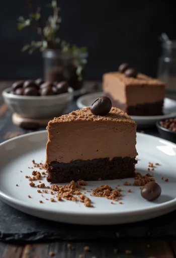 Koffie-chocolademoussetaart versierd