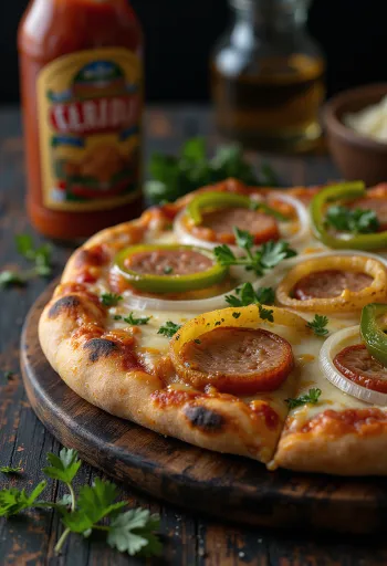 Pizza Carioca met Braziliaanse kaas en gerookte worst