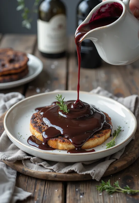 Rijke chocoladesaus met rode wijn
