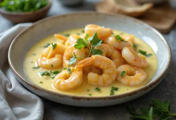 Chingri malai met kokosmelk, een rijk garnalengerecht met kokosmelk en groene chili